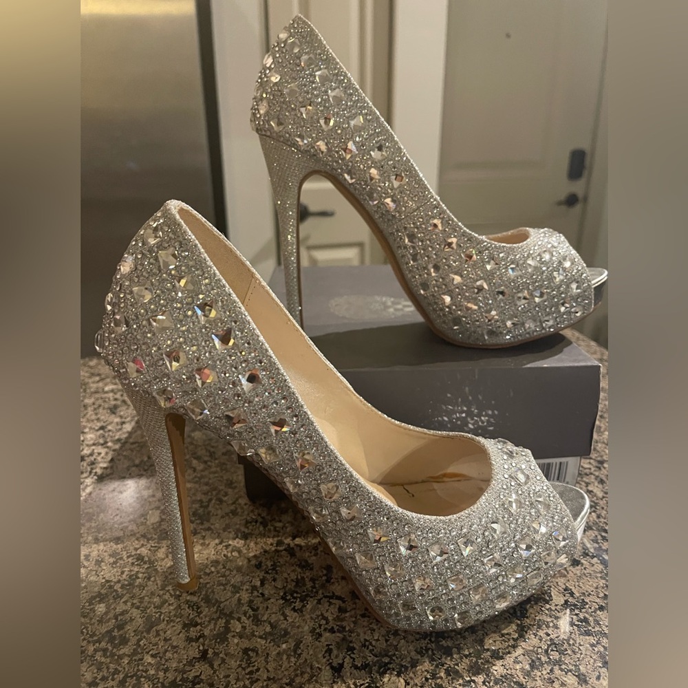 Vince Camuto Silver Mirror Sparkle Heel